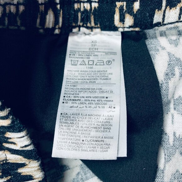 Old Navy Black Neutral Ikat Print Linen Blend Pull On Shorts XS - Picture 4 of 5